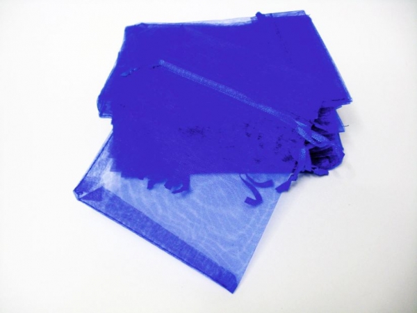 Organza Säckchen Royalblau mit Zugband 12x9 cm